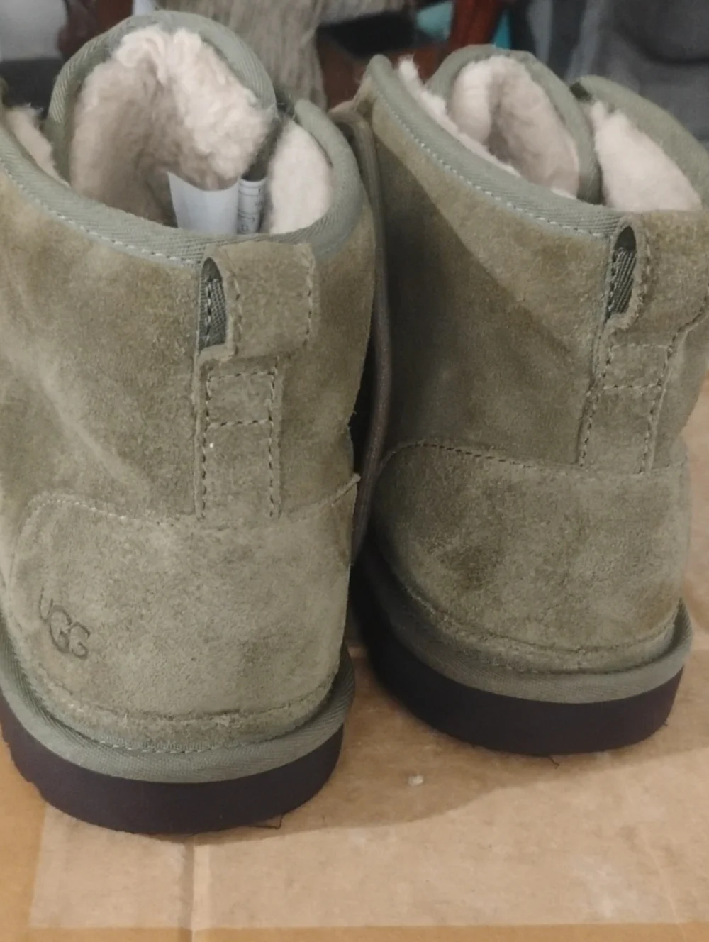 UGG Olive Green Suede Neumel Boots